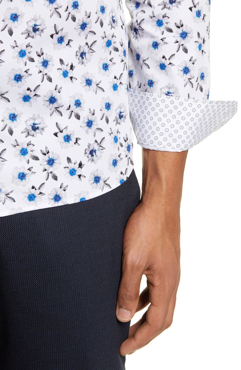 Ted Baker London Wewill Floral Button-Up Shirt, Alternate, color, 