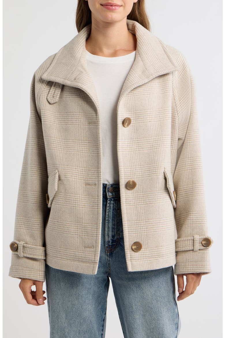 Plaid Wool Blend Jacket, Main, color, TAN CLASSIC PLAID