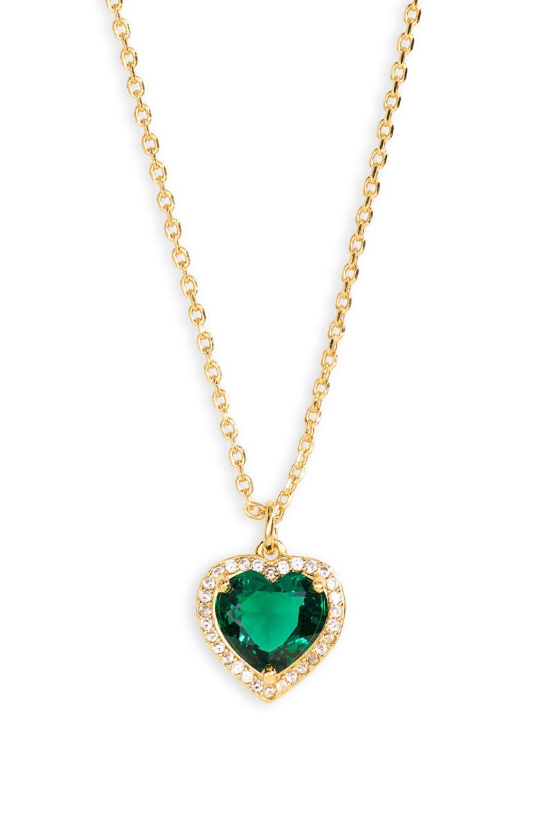 Kate Spade New York CZ heart pendant necklace, Main, color, 