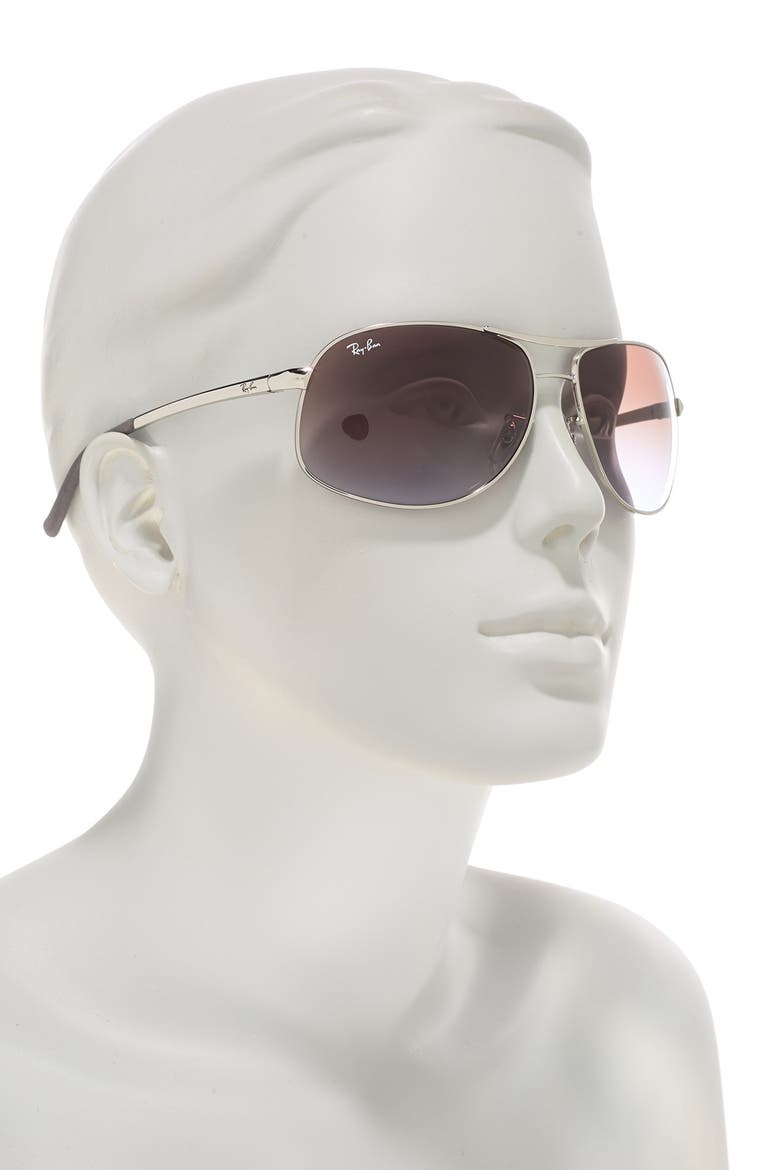 54mm Gradient Pilot Sunglasses, Alternate, color, SILVER