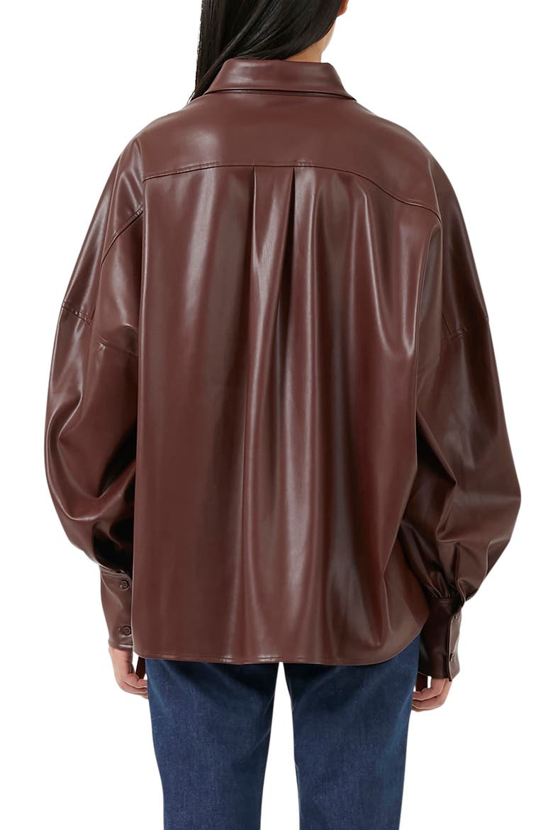 Etta Faux Leather Jacket, Alternate, color, BITTER CHOCOLATE