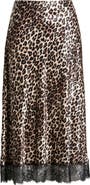 Rails Ebony Leopard Print Lace Satin Skirt