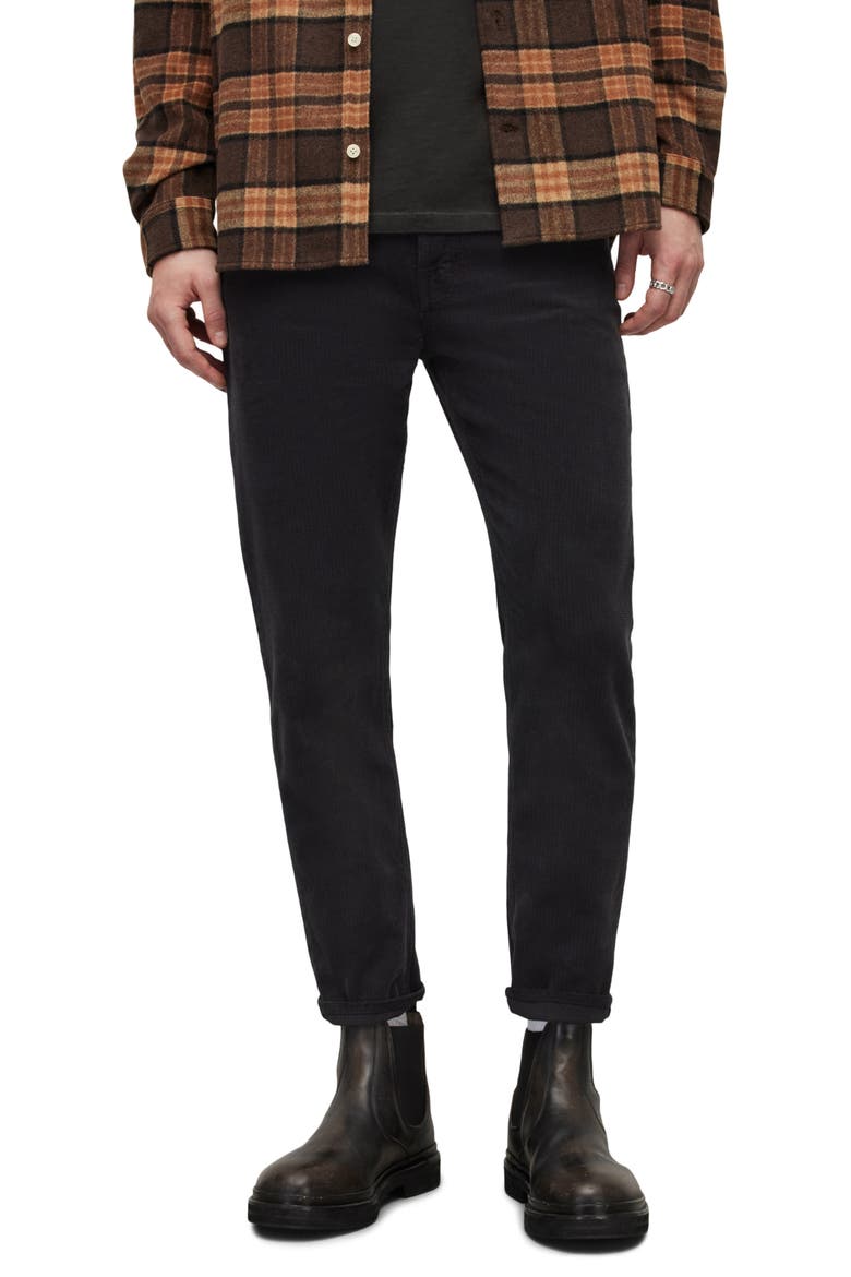 Jack Crop Tapered Corduroy Jeans, Main, color, WASHED BLACK