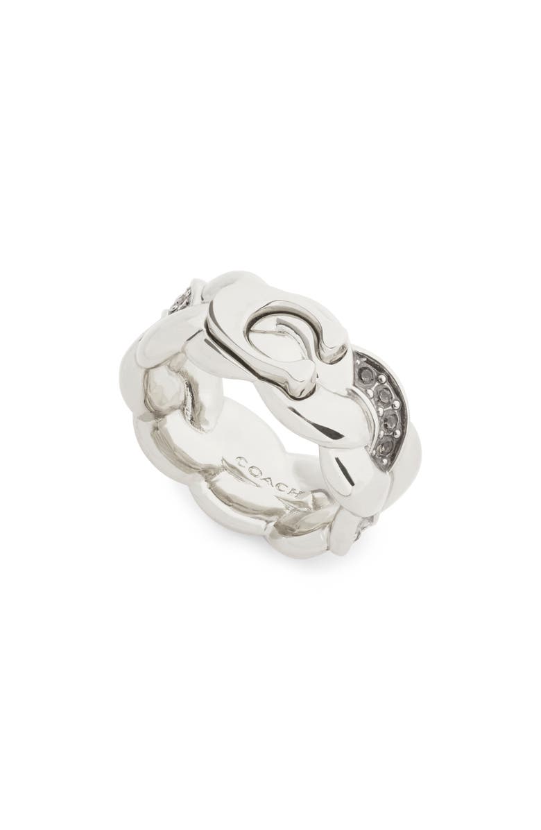 COACH Crystal Braided Ring, Main, color, 