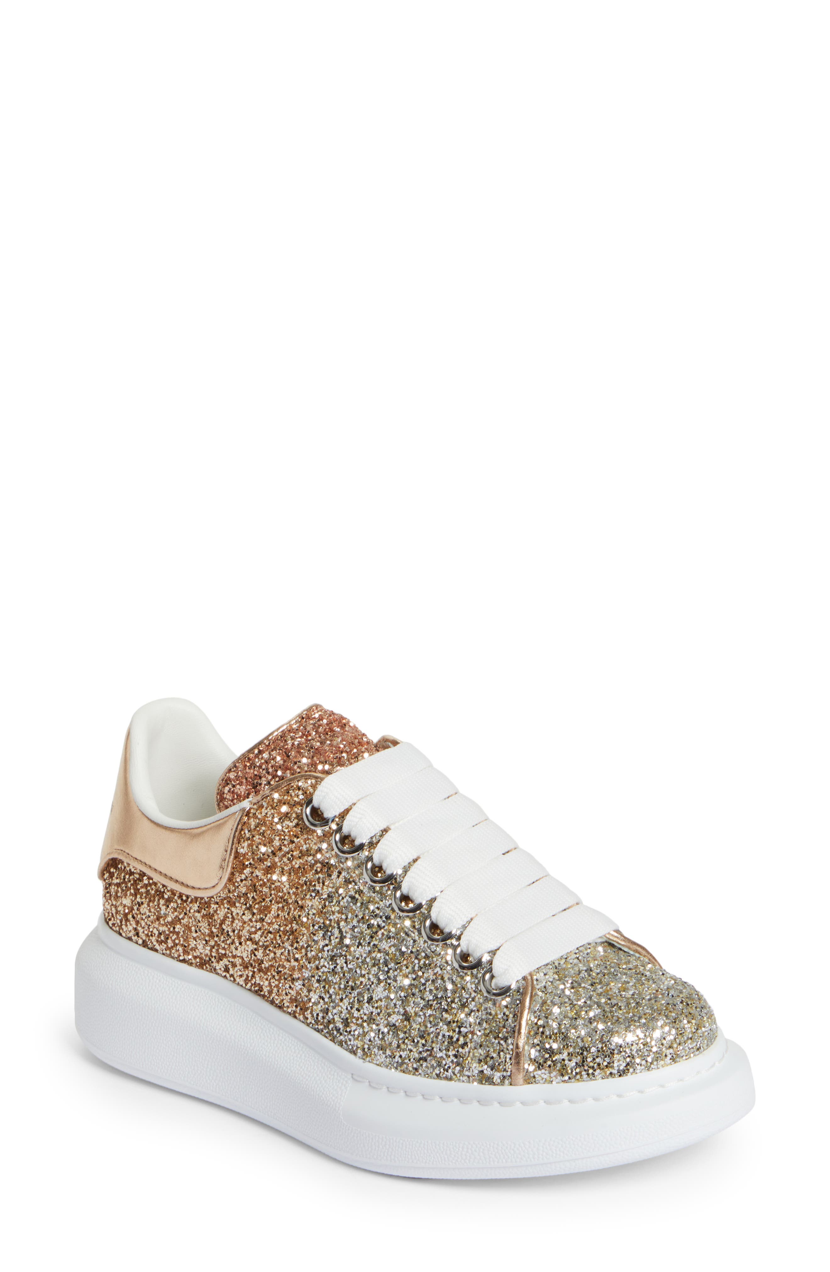 McQueen Oversized Ombré Glitter Sneaker, Main, color, 