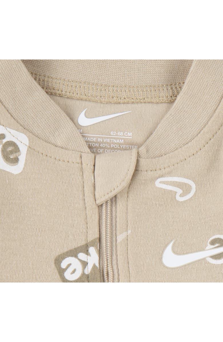 Nike Logo Print Zip Footie, Alternate, color, 