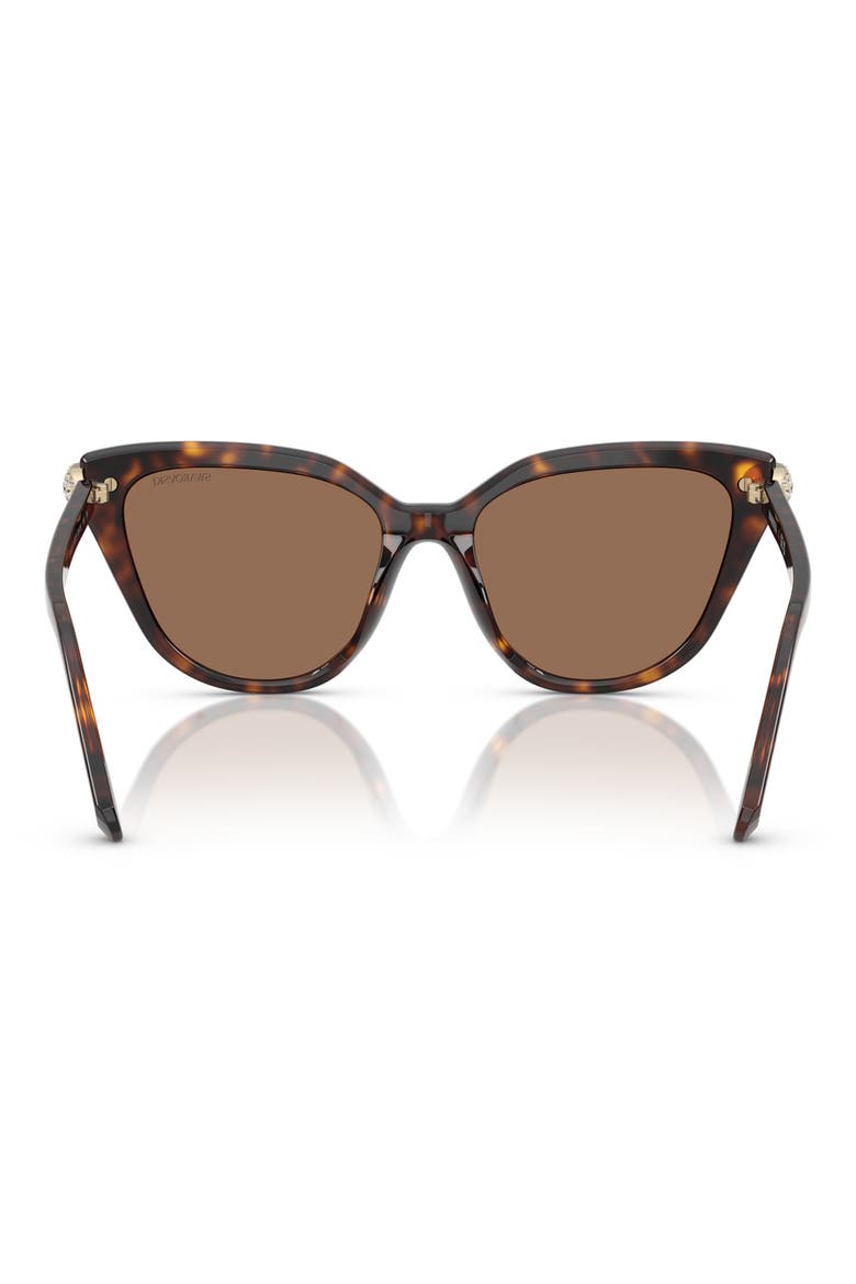 56mm Cat Eye Sunglasses, Alternate, color, HAVANA/ DARK BROWN