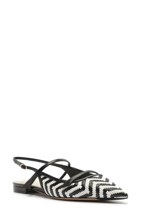 Tita Raffia Pointed Toe Slingback Flat (Women)