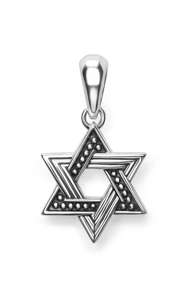 LAGOS Men's Anthem Small Silver Star of David Amulet, Main, color, Silver