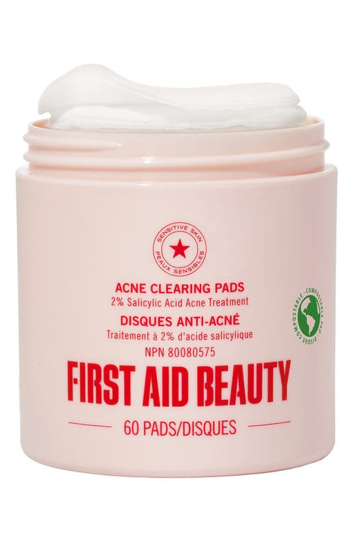 First Aid Beauty Acne Clearing Pads With 2% Salicylic Acid In Transparent