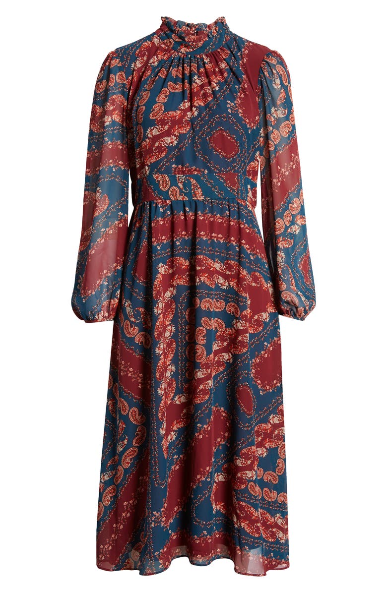 Julia Jordan Long Sleeve Mock Neck Midi Dress, Alternate, color,