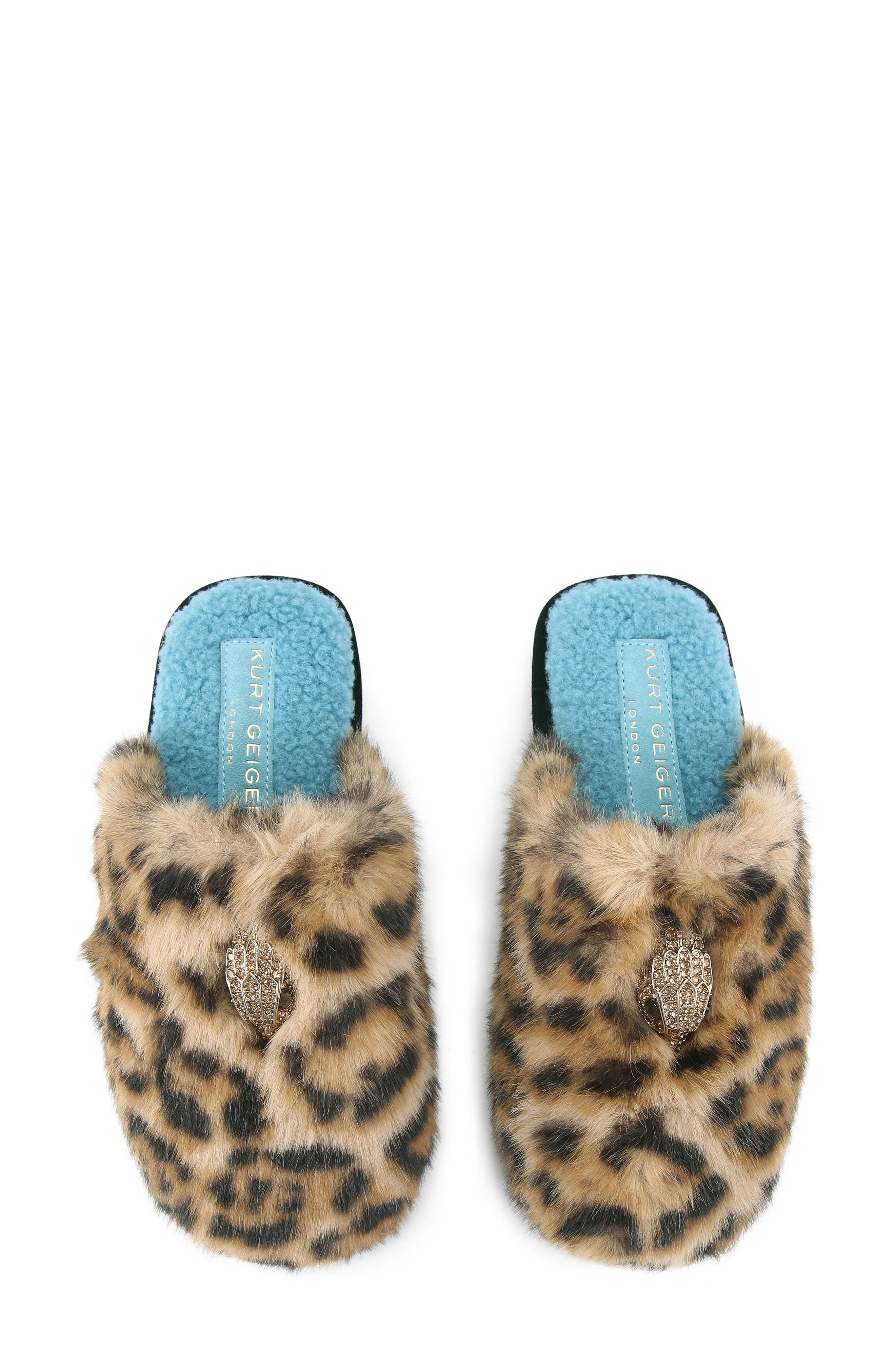 Kurt Geiger London Kensington Faux Shearling Slipper, Alternate, color, Brown Leopard