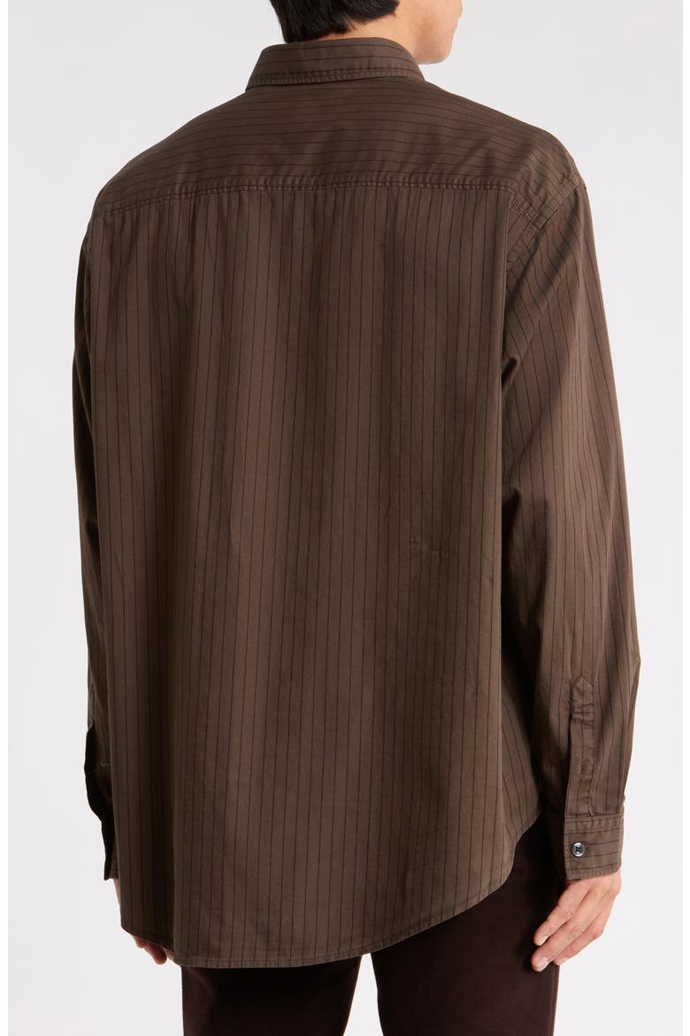 Ebalto Stretch Cotton Button-Up Shirt, Alternate, color, DARK BROWN