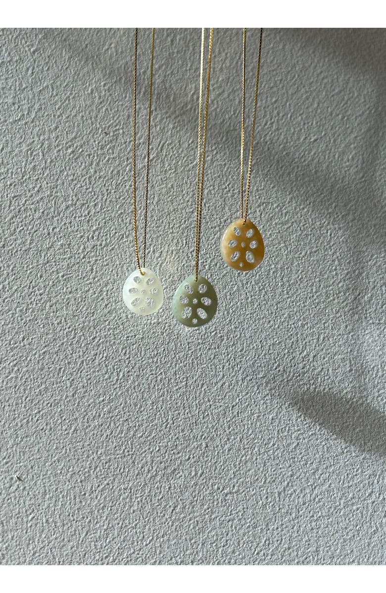 seree Lotus root Jade pendant necklace, Alternate, color, Light Green
