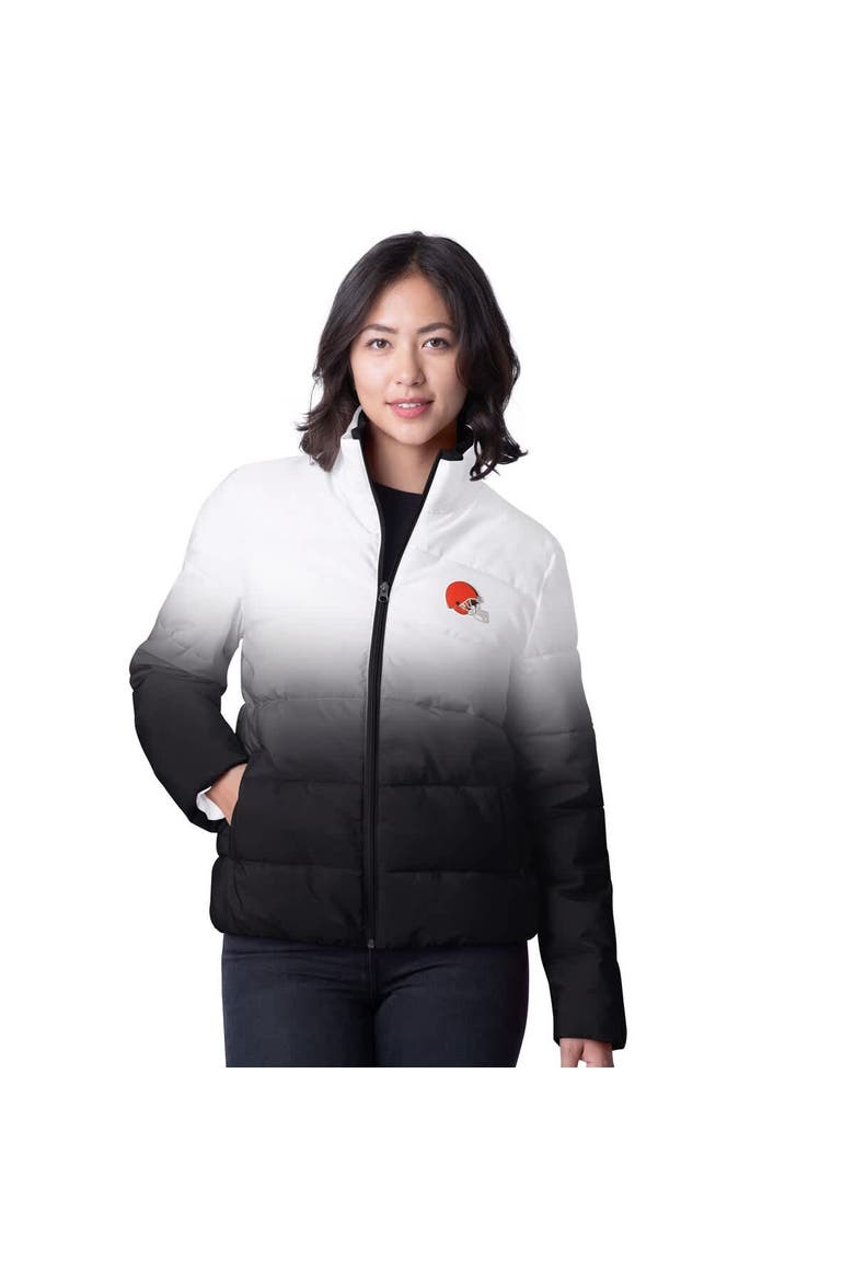 Women's G-III 4Her by Carl Banks  Black Cleveland Browns Overtime Ombre Full-Zip Puffer Jacket, Main, color, Black