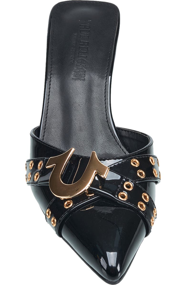 True Religion Doll Metal Logo Heel, Alternate, color,