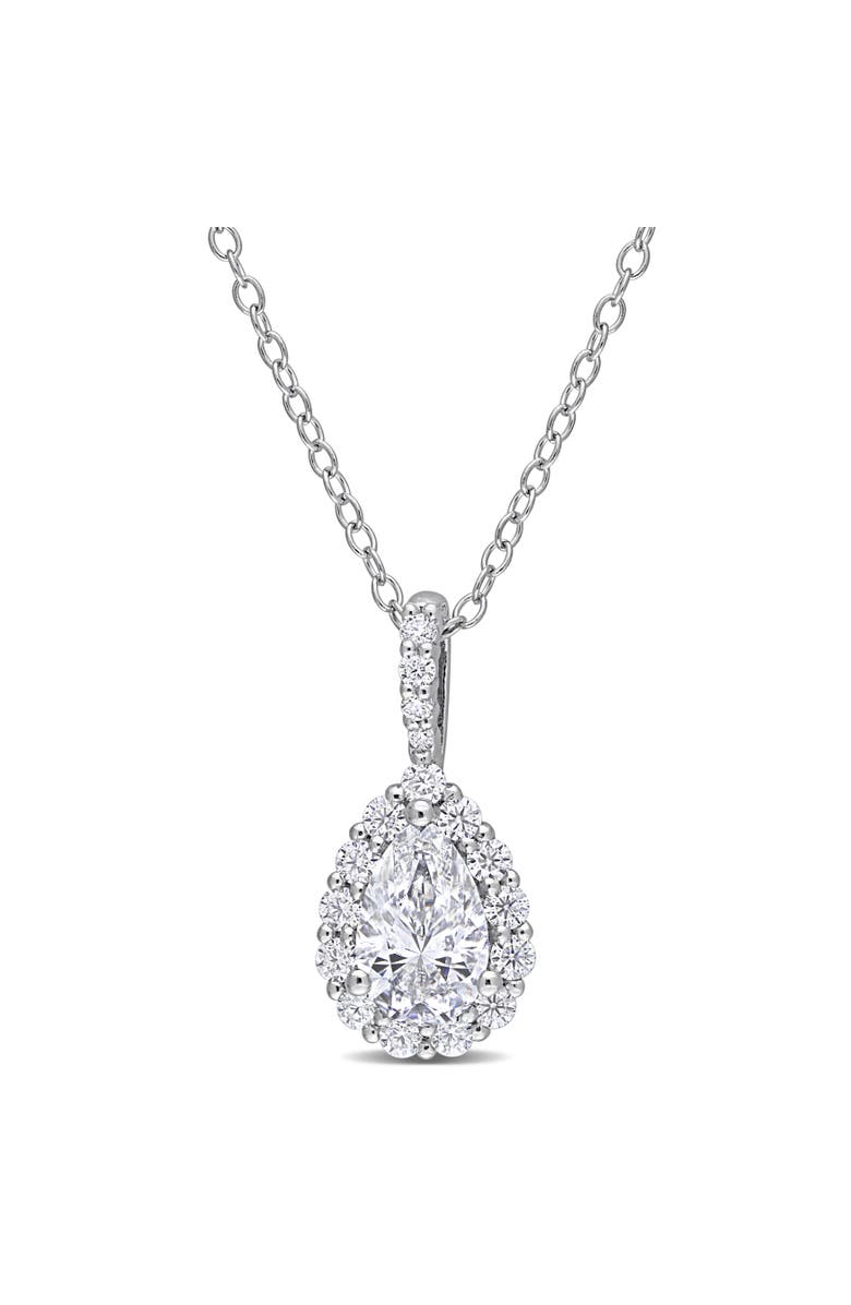 Julianna B. Moissanite Teardrop Halo Pendant, Main, color, 