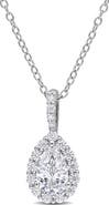 Julianna B. Moissanite Teardrop Halo Pendant