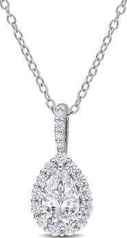 Julianna B. Moissanite Teardrop Halo Pendant