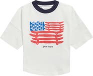 Palm Angels Kids' Flag Over Cotton T-Shirt