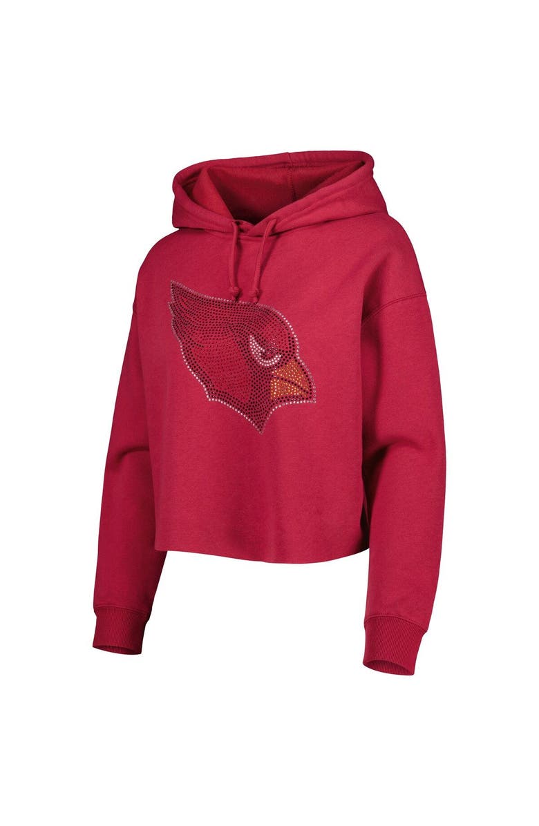 CUCE Women's Cuce Cardinal Arizona Cardinals Crystal Logo Cropped Pullover Hoodie, Alternate, color, Cardinal