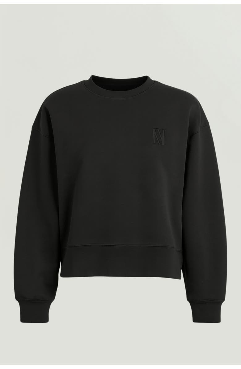 Nocturne Minimal Embroidered Logo Sweatshirt, Main, color, Black
