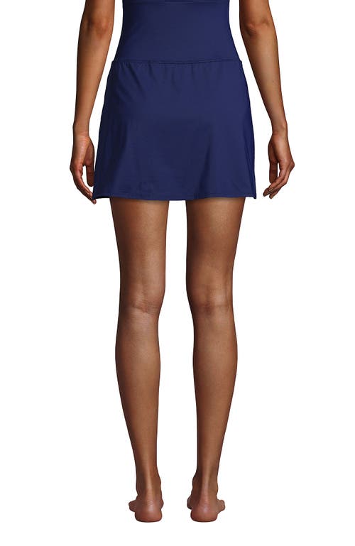 Lands' End Tummy Control Ultra High Waisted Modest Swim Skirt Swim Bottoms In Deep Sea Navy