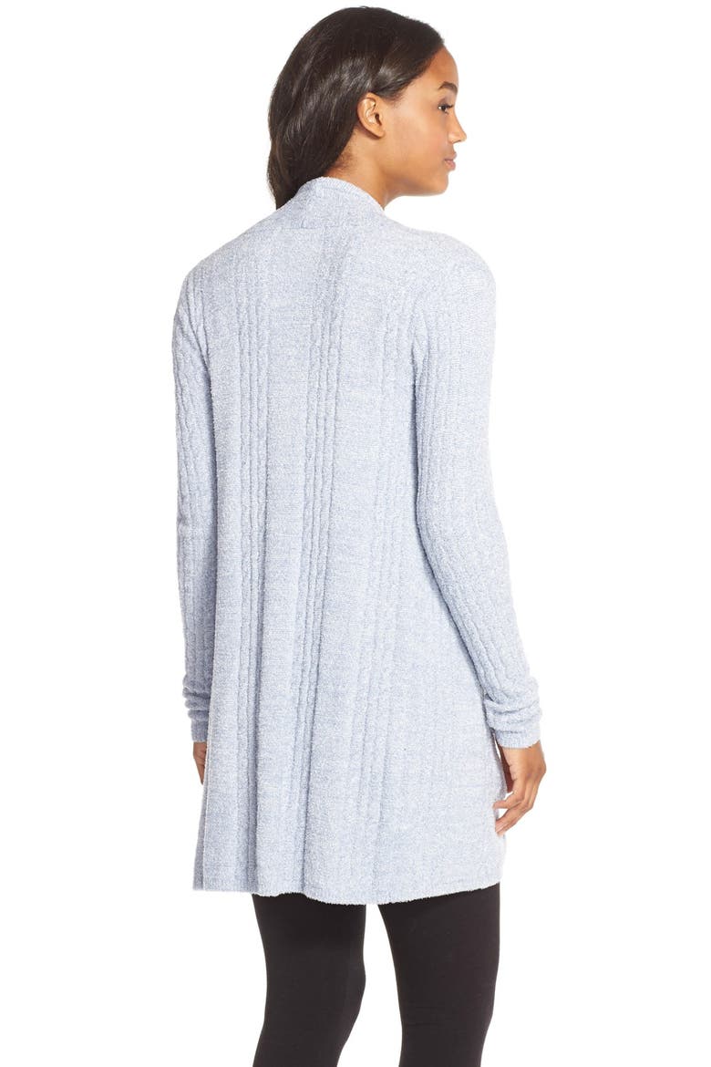 Cable Knit Drape Front Cardigan, Alternate, color, PERIWINKLE/PEARL