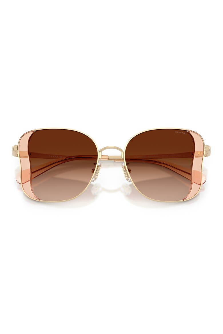 50mm Gradient Square Sunglasses, Alternate, color, CHAMPAGNE / LIGHT GOLD / BROWN GRADIENT