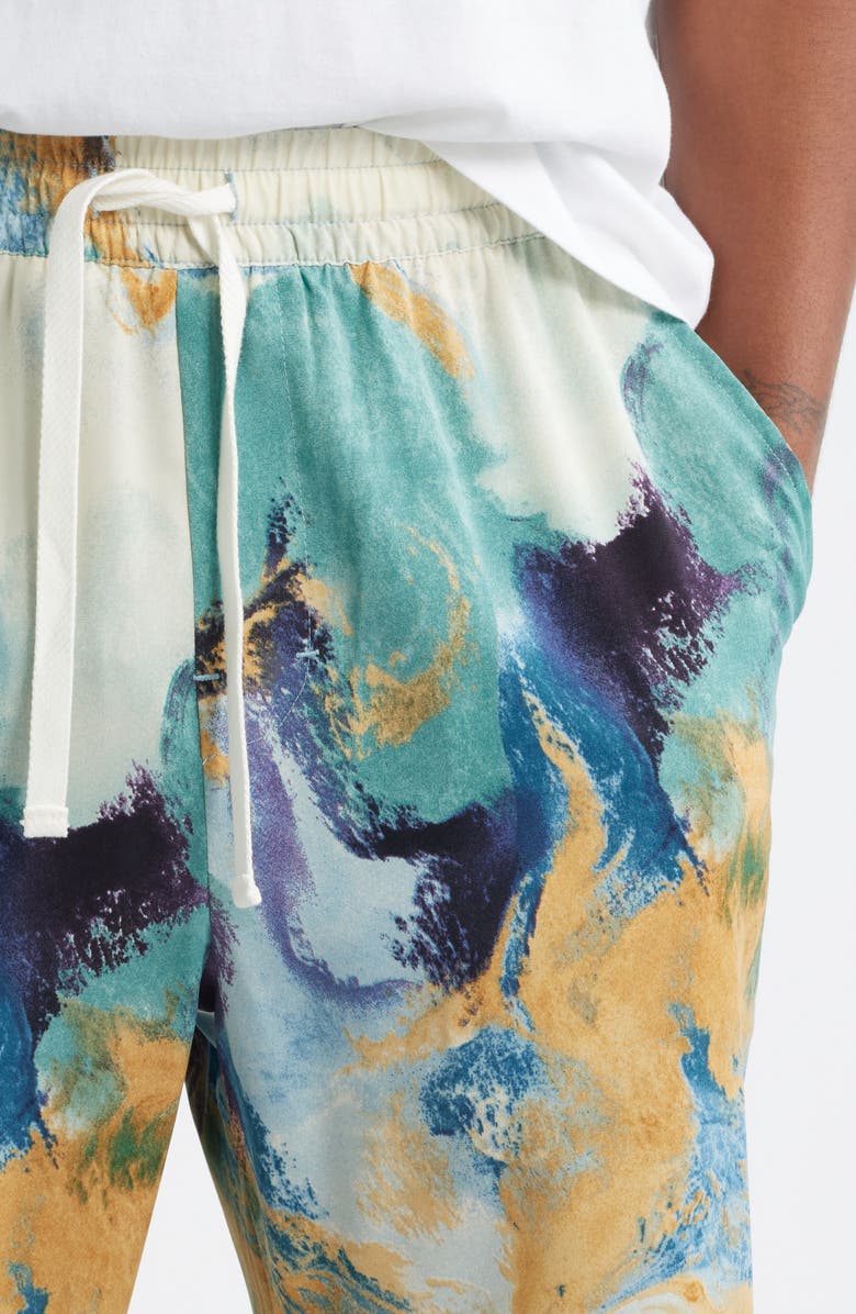 RIZORT Vincent Abstract Print Drawstring Pants, Alternate, color, Green