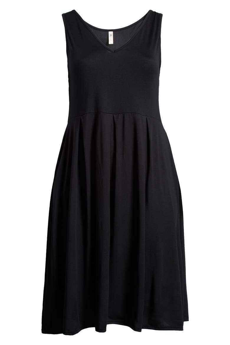 Sleeveless Jersey Dress, Alternate, color, BLACK