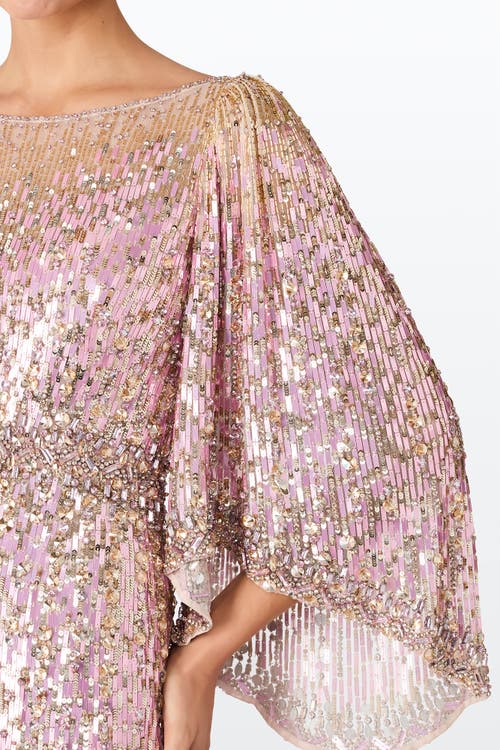 Jenny Packham Ines Sequin-embellished Dress In Pink