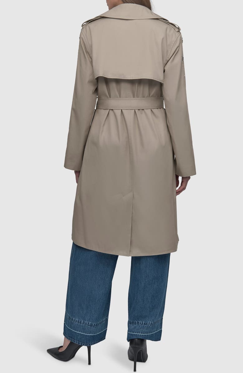DKNY Grommet Sleeve Trench Coat, Alternate, color, Pebble