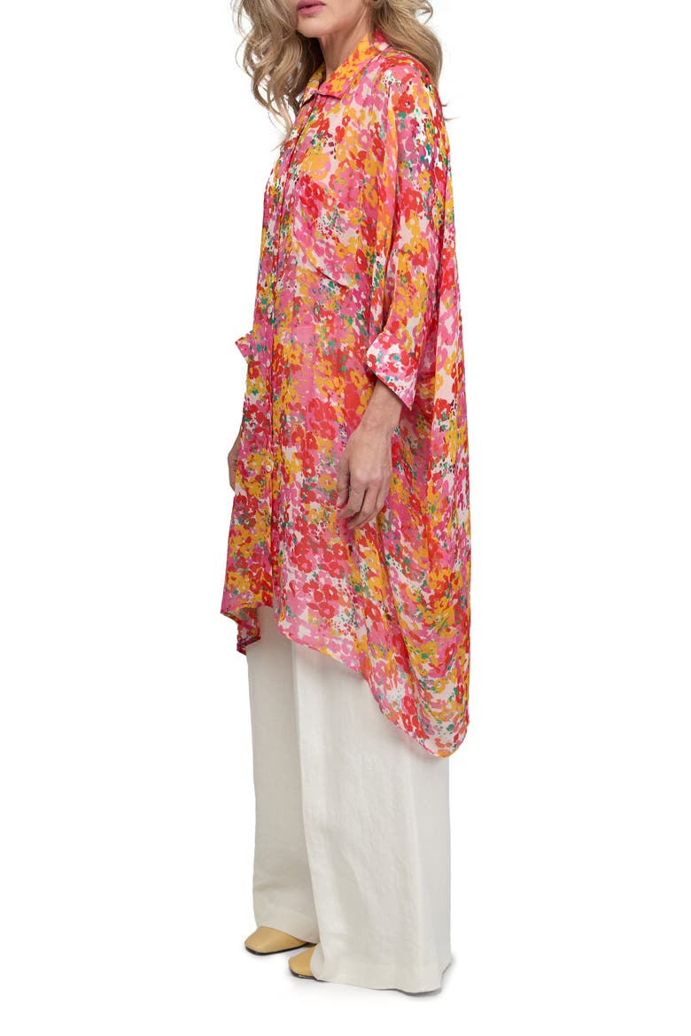 Floral Print Cover-Up Kaftan, Alternate, color, PINK COMBO