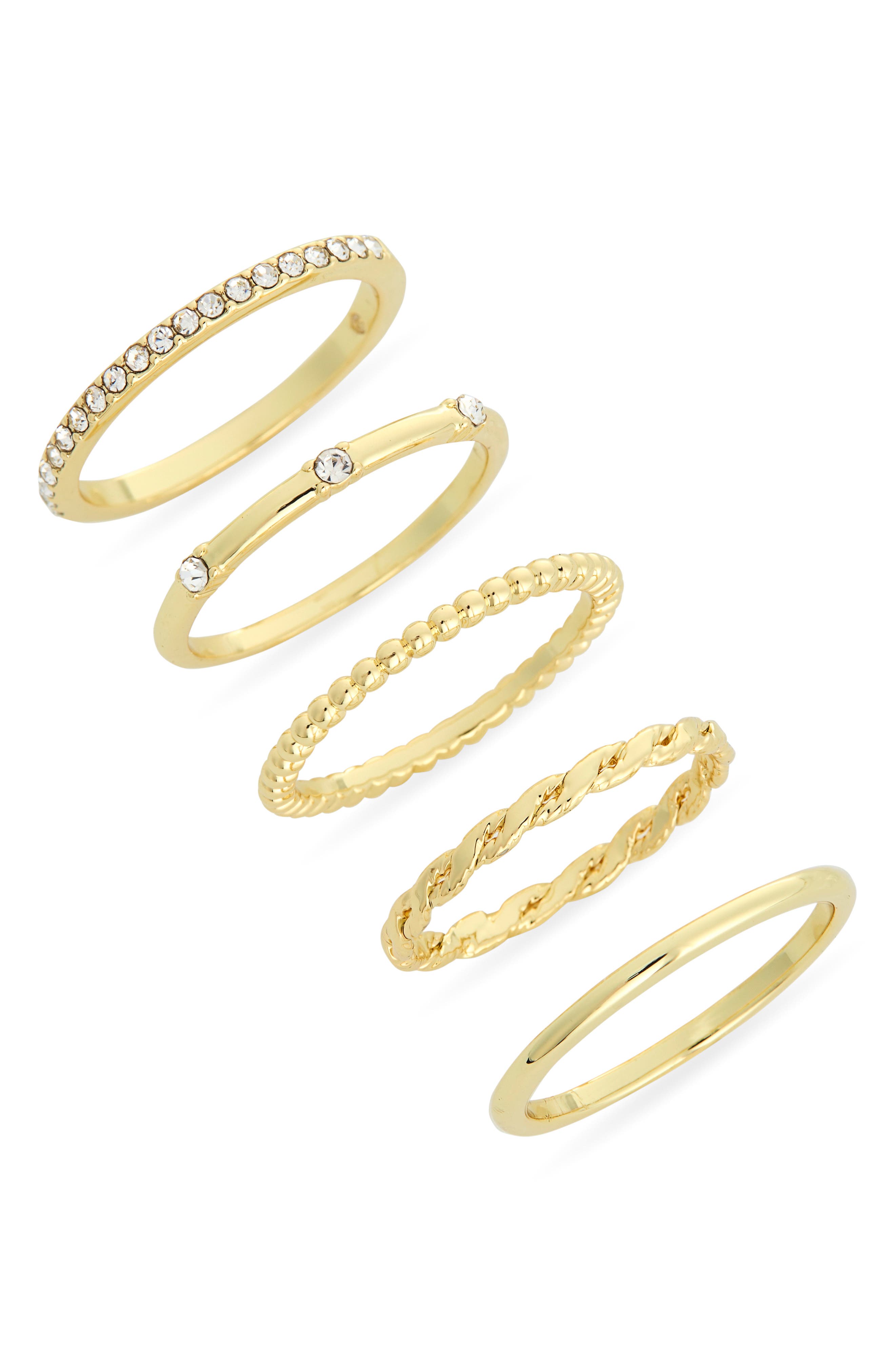 Covet Set of 5 Cubic Zirconia Band Rings
