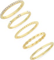 Covet Set of 5 Cubic Zirconia Band Rings