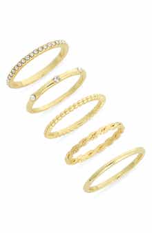 Covet Set of 5 Cubic Zirconia Band Rings
