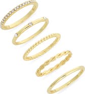 Covet Set of 5 Cubic Zirconia Band Rings