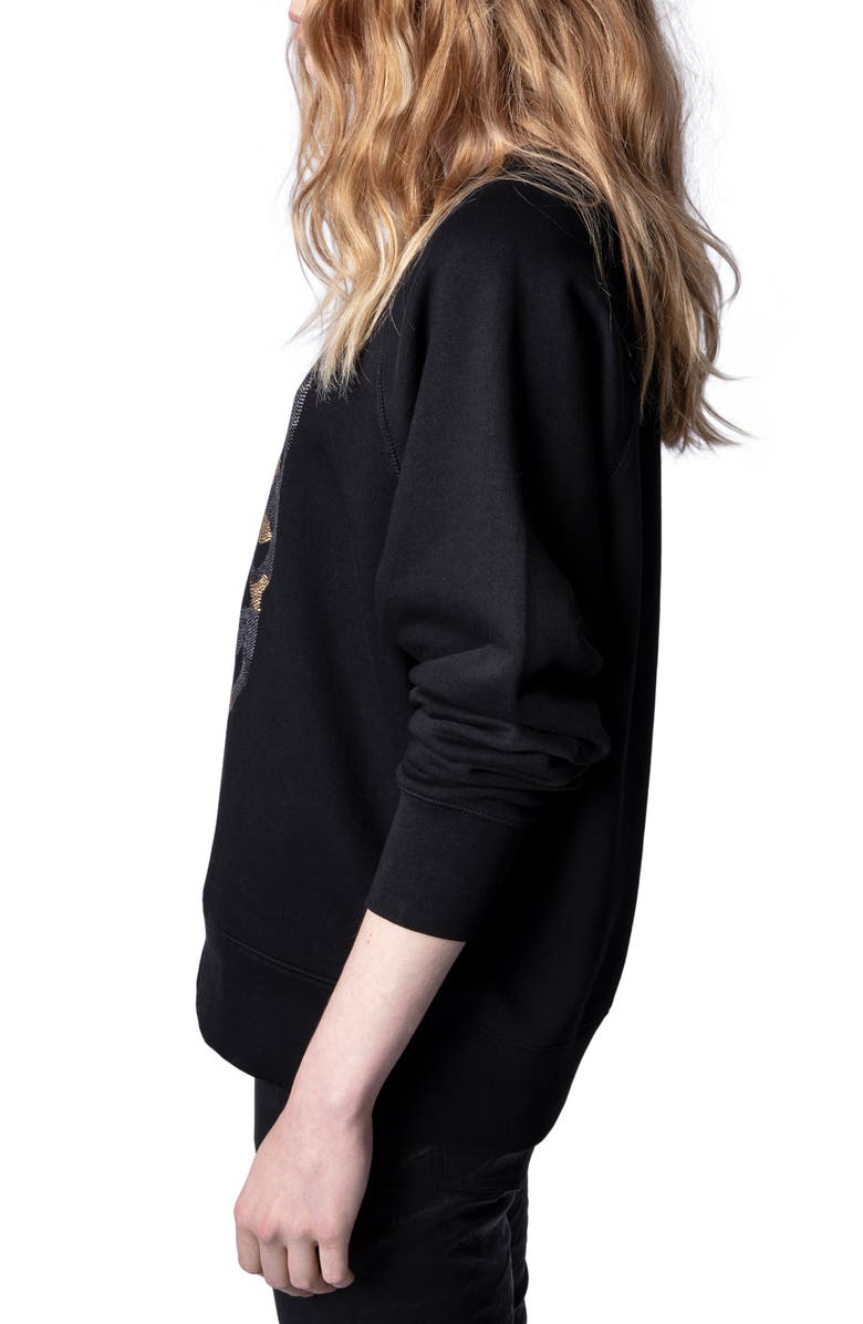 Zadig & Voltaire Camo Skull Strass Sweatshirt, Alternate, color,