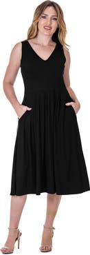 24seven Comfort Apparel V-Neck Sleeveless Maxi Dress with Belt