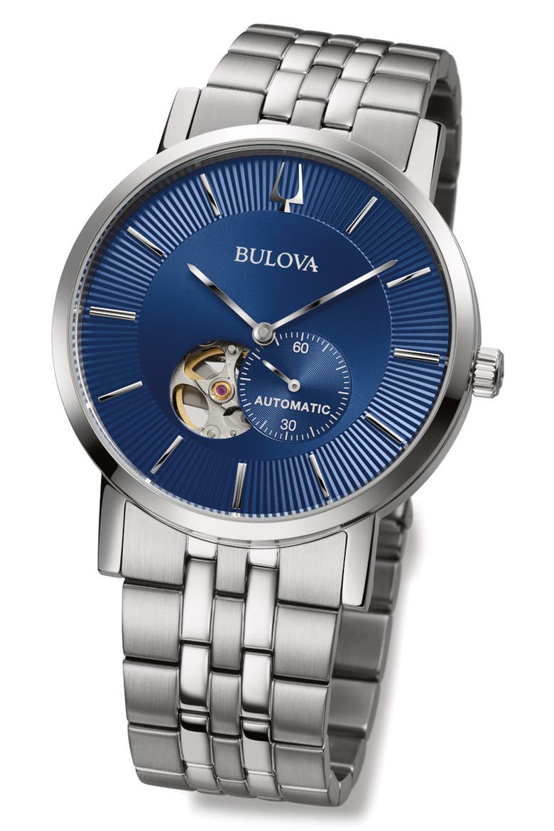 Automatic Stainless Steel Bracelet Watch, 42mm, Alternate, color, SILVER