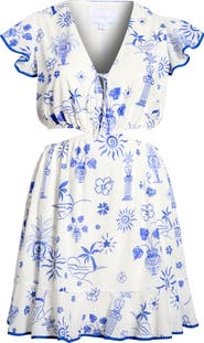 SUGARLIPS Alvina Tropics Cely Cutout Minidress