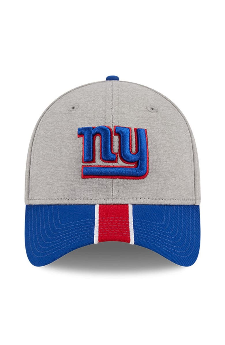 New Era Men's New Era Heather Gray/Royal New York Giants Striped 39THIRTY Flex Hat, Alternate, color, Heather Gray