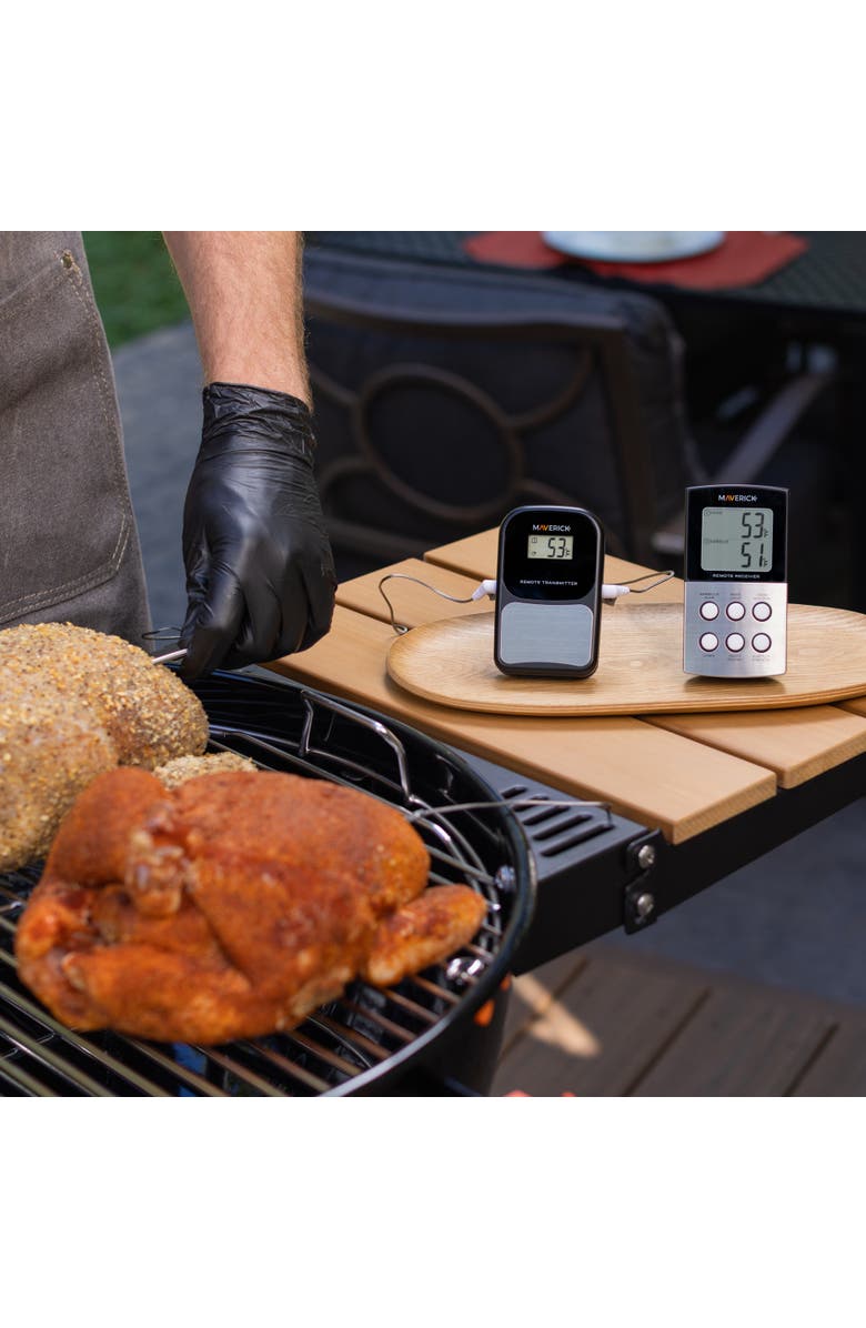 Maverick Long Range Wireless Remote Barbeque Thermometer, Dual Probe, Alternate, color, Black/Silver