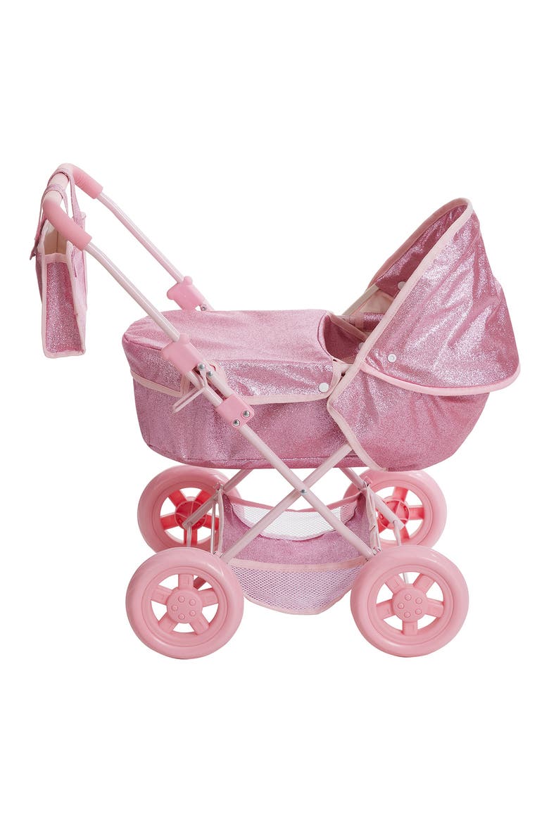 Olivia's Little World Baby Doll Bassinet Pram with Cover, Alternate, color, PINK