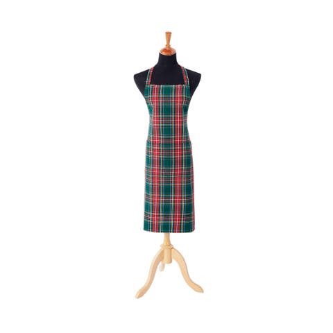 Weston Plaid Red & Green 100% Cotton Christmas Apron