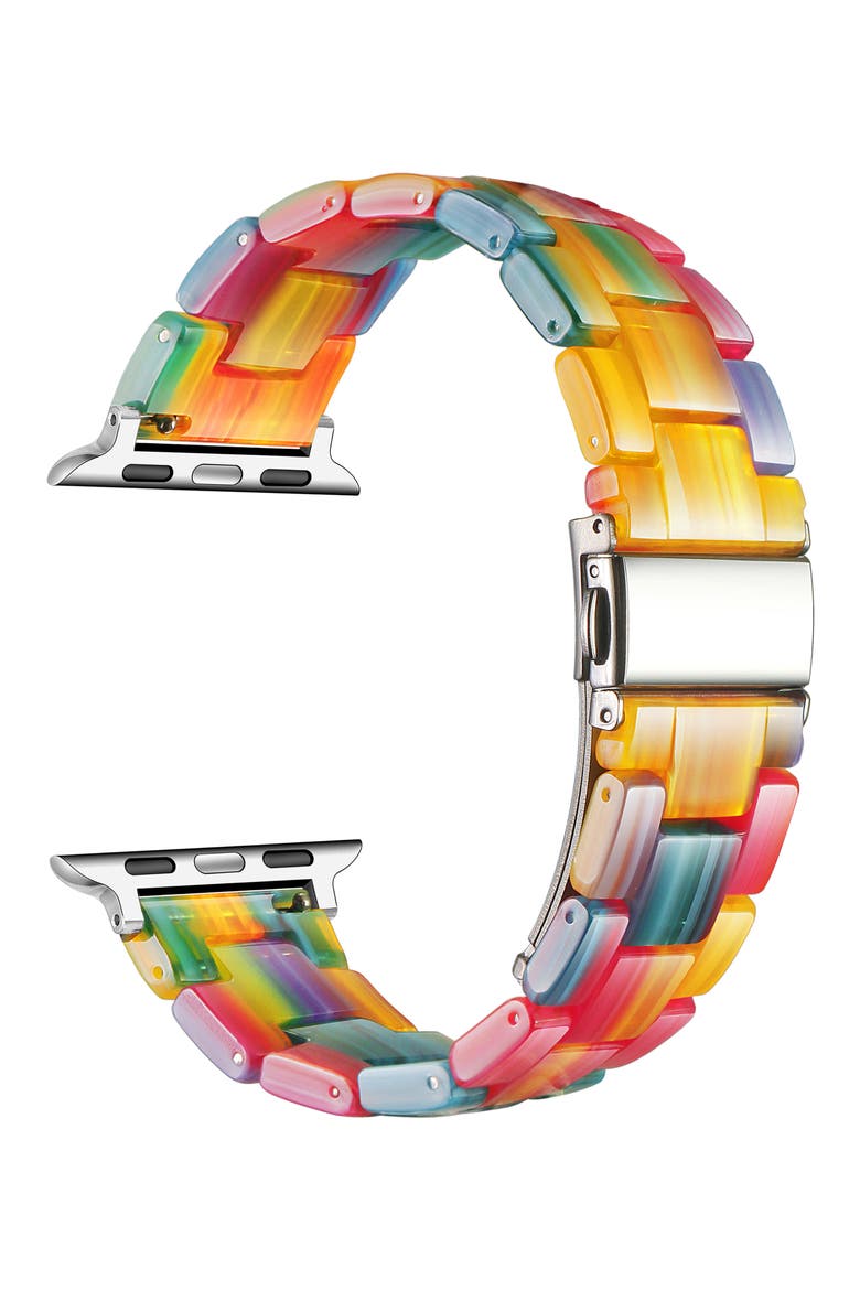 Claire Resin Link Watchband, Alternate, color, RAINBOW
