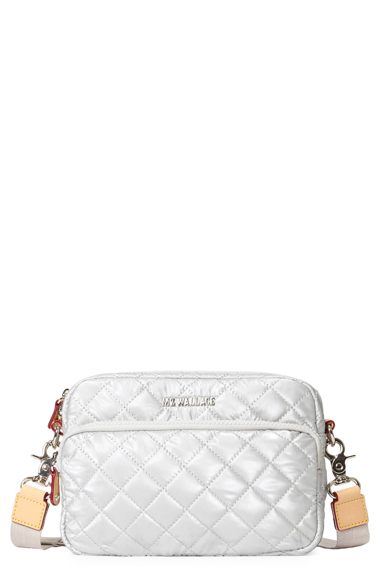Small Metro Quilted Nylon Camera Bag, Main, color, OYSTER METALLIC