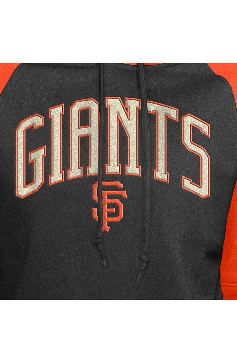 New Era Women's New Era  Black San Francisco Giants Cooperstown Collection Cropped Raglan Pullover Hoodie, Alternate, color, 