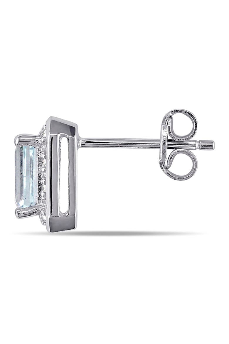 Diamond & Aquamarine Stud Earrings, Alternate, color, BLUE
